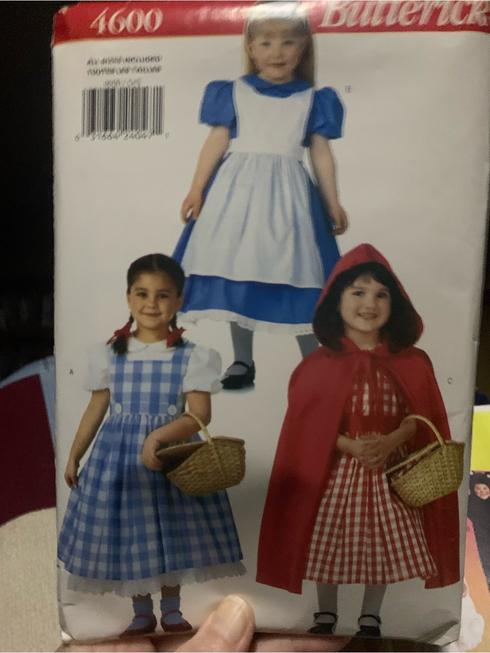 Butterick Kids' Classic Storybook Costume Set — new; there are no pieces cut